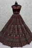 Amazing Maroon Dori Work Velvet Bridal Lehenga Choli With Double Dupatta