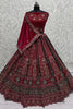 Fabulous Pink Dori Work Velvet Bridal Lehenga Choli With Double Dupatta