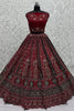 Fabulous Pink Dori Work Velvet Bridal Lehenga Choli With Double Dupatta
