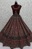 Lavish Red Thread Work Velvet Bridal Lehenga Choli With Double Dupatta