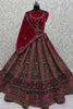 Wonderful Pink Velvet Bridal Lehenga Choli With Double Dupatta