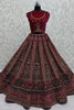 Wonderful Pink Velvet Bridal Lehenga Choli With Double Dupatta
