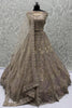 Stunning Golden Dori Work Net Designer Lehenga Choli With Dupatta