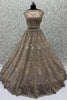 Stunning Golden Dori Work Net Designer Lehenga Choli With Dupatta
