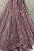 Enchanting Lavender Thread Work Net  Bridesmaid Lehenga Choli