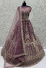 Beautiful Mauve Zircon Work Net Designer Lehenga Choli With Dupatta