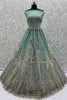 Amazing Green Zircon Work Net Bridesmaid Lehenga Choli With Dupatta