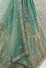 Amazing Green Zircon Work Net Bridesmaid Lehenga Choli With Dupatta