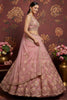 Awesome Pink Embroidered Net Designer Lehenga Choli With Dupatta