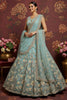 Graceful Sky-Blue Dori Embroidered Net Bridesmaid Lehenga Choli
