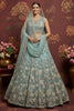 Graceful Sky-Blue Dori Embroidered Net Bridesmaid Lehenga Choli