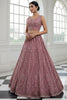 Attractive Pink Diamond Work Net Engagement Wear Lehenga Choli With Dupatta