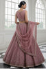 Attractive Pink Diamond Work Net Engagement Wear Lehenga Choli With Dupatta