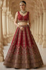 Lovable Pink Thread Embroidered Silk Bridal Lehenga Choli With Double Dupatta