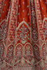 Gorgeous Orange Thread Embroidered Silk Bridal Lehenga Choli With Double Dupatta