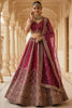 Amazing Pink Embroidered Silk Bridal Wear Lehenga Choli With Double Dupatta