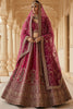 Amazing Pink Embroidered Silk Bridal Wear Lehenga Choli With Double Dupatta