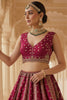 Amazing Pink Embroidered Silk Bridal Wear Lehenga Choli With Double Dupatta