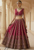 Amazing Pink Embroidered Silk Bridal Wear Lehenga Choli With Double Dupatta
