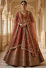 Gorgeous Orange Thread Embroidered Silk Bridal Lehenga Choli With Double Dupatta