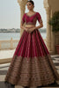 Stunning Pink Dori Embroidered Silk Bridal Wear Lehenga Choli With Dupatta