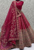 Stunning Pink Dori Embroidered Silk Bridal Wear Lehenga Choli With Dupatta