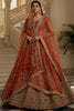 Fantastic Orange Sequins Embroidered Silk Bridal Wear Lehenga Choli