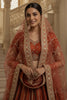 Fantastic Orange Sequins Embroidered Silk Bridal Wear Lehenga Choli