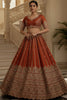 Fantastic Orange Sequins Embroidered Silk Bridal Wear Lehenga Choli