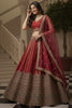 Attractive Red Dori Embroidered Silk Bridal Lehenga Choli With Dupatta
