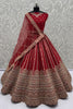Attractive Red Dori Embroidered Silk Bridal Lehenga Choli With Dupatta