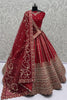 Attractive Red Dori Embroidered Silk Bridal Lehenga Choli With Dupatta