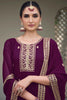 Glamorous Purple Embroidered Georgette Function Wear Palazzo Suit