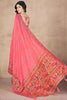 Beautiful Coral Pink Hand Work Pashmina Silk Wedding Wear Saree