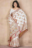 Ravishing White Thread Work Pashmina Silk Event Wear Saree With Blouse