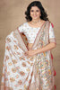 Ravishing White Thread Work Pashmina Silk Event Wear Saree With Blouse