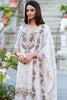 Winning Off-White Sequins Silk Function Wear Palazzo Suit