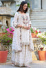 Winning Off-White Sequins Silk Function Wear Palazzo Suit