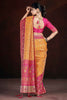 Lovely Orange Zari Weaving Banarasi Silk Event Wear Saree With Blouse