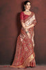 Adorable Maroon Hand Work Motif Banarasi Silk Wedding Wear Saree