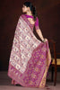 Lovable Purple Hand Work Motif Banarasi Silk Function Wear Saree