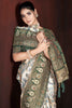 Alluring Green Zari Weaving Banarasi Silk Event Wear Saree