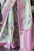 Gorgeous Lavender Printed Banarasi Silk Function Wear Saree