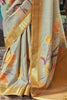 Adorable Yellow Printed Banarasi Silk Festival Wear Saree With Blouse