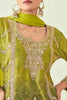 Wonderful Green Embroidered Chinon Mehendi Wear Sharara Suit