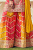 Incredible Yellow Bandhani Print Chinon Wedding Wear Sharara Suit