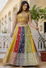 Amazing Multi-Color Sequins Georgette Wedding Lehenga Choli With Dupatta