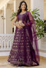 Dazzling Purple Sequins Georgette Party Wear Lehenga Choli With Dupatta