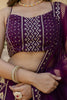 Dazzling Purple Sequins Georgette Party Wear Lehenga Choli With Dupatta