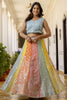 Lavish Multi-Color Sequins Georgette Wedding Lehenga Choli With Dupatta